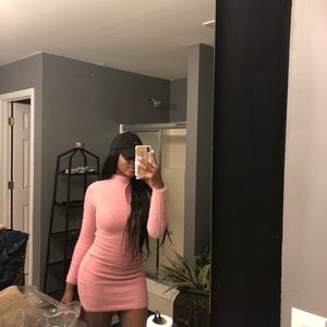 Pink fur dress